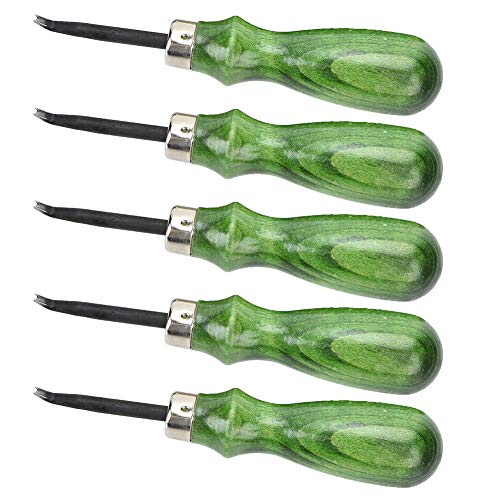 Leather Edge Beveler, Comfortable Hand Grip, 5 Types Precision Tool, Alloy Steel Construction Handles 0.4-4.5mm Leather Thickness, for Leather Crafters, DIY Enthusiasts, Shoe Repai