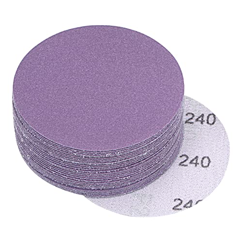 uxcell 30Pcs 3" Purple Sanding Discs 240 Grits Hook and Loop Sand Paper | Professional Aluminum Oxide Sanding Pad for Wood Metal Paint Finishing Wet Dry Polish - style: 240 Grit