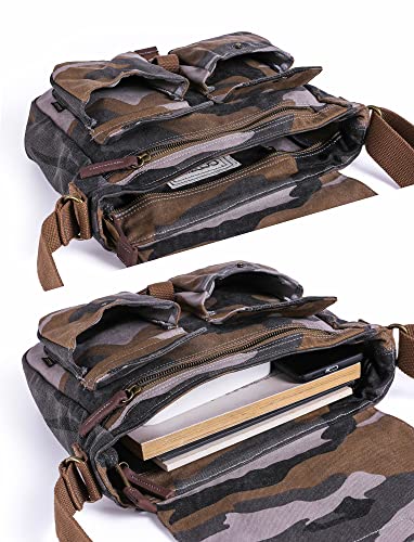 GOOTIUM Canvas Messenger Bag - Vintage Crossbody Shoulder Bag Military Satchel - color: Camo