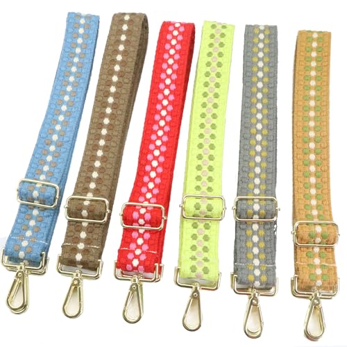1.5" Wide Purse Strap Adjustable Replacement Gold Hardware Long Crossbody Bag Strap for Thick Shoulder Bags Canvas Handbags Straps - color: Gold Hardware-527