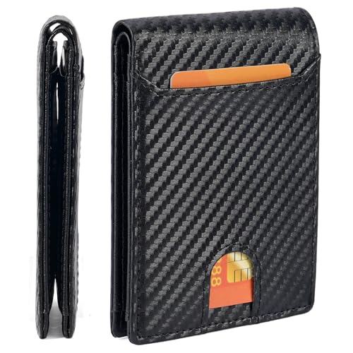 FALAN MULE Slim Wallet for Men Rfid Blocking Leather Minimalist Front Pocket Mens Wallet - color: Mb-Black