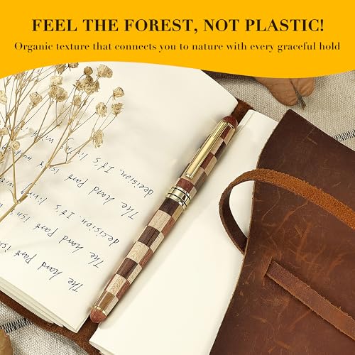 BEILUNER Luxury Wood Ballpoint Pen Writing Set, Chess Style - Elegant Fancy Nice Gift Pen Set for Signature Executive Business Office Supplies - Gift Boxed with Extra Refills (Black) - color: Chess