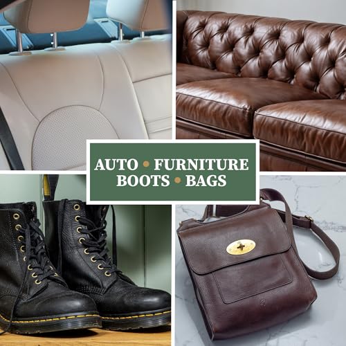 Lexol All Leather Care Kit - 5-Piece Natural Leather Cleaner & Conditioner with Aloe Vera, Bee Milk, Cloths & Brush for Car Seats, Furniture, Jackets, Bags & Boots, Gift for leather lovers - style: Lexol Natural Kit