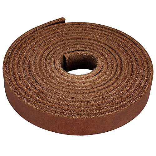 (TM) Genuine Leather Strap Leather Strip 1/2 Inch Wide and 72 Inches Long, Brown - color: Brown, size: 1/2inches_2yards
