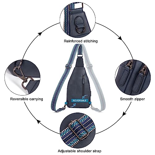 CLUCI Crossbody Bags for Women Men,Leather Sling Bag Cross Body Backpack for Woman Gifts for Women Birthday Unique - color: 1-1 Blue