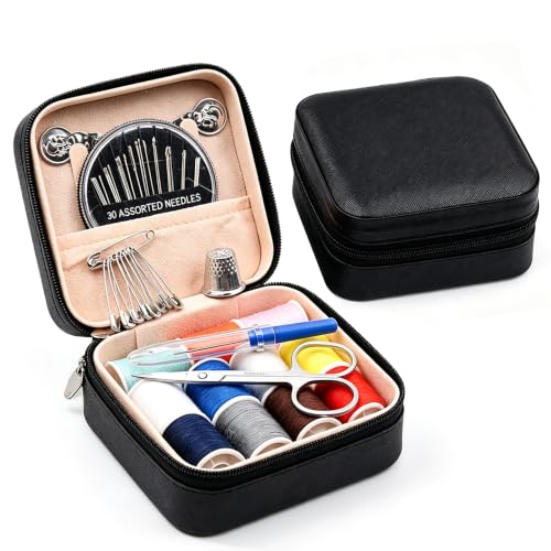Lingletu 56-Piece Sewing Kit for Adults, Compact Emergency Sewing Box with Zipper Repair Tools, Small Sewing Supplies & Accessories for Home, Travel & Quick Stitch Solutions