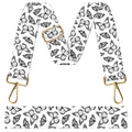 Purse Strap Replacement Crossbody 1.5" Wide Bag Strap, Adjustable Shoulder Straps for Women Handbags - color: Black White Butterfly