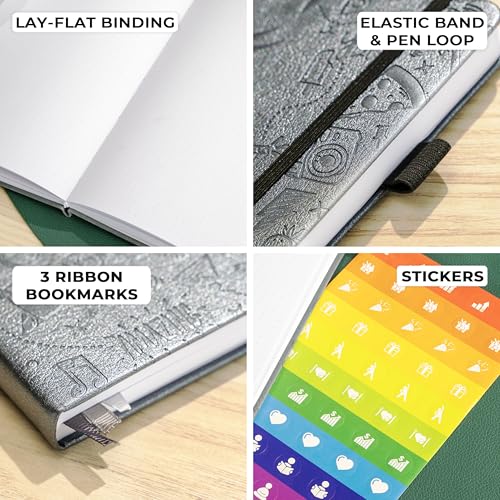 Clever Fox Dotted Journal, Blank A5 Notebook, Project Planner, Silver Black - color: Silver Black