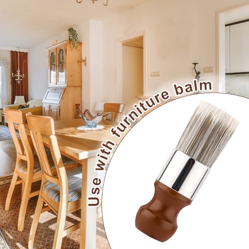 Tinoaly 3pcs Salve Brush for Leather Furniture, Soft Nylon Bristles Wood Repair Clean Brush Gentle Polish & Wax Applicator for Leather Care
