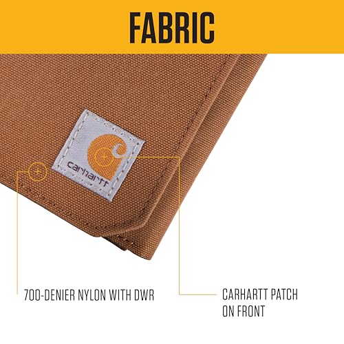 Carhartt Nylon Duck Trifold Wallet Black | Mens 700D, Wallets, RFID-Blocking with, and Front Pocket Options - color: Black (Trifold)