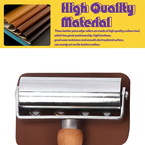 Swpeet 1Pcs 100mm Heavy Duty Leather Press Seam Roller Assortment Kit, Leather Press Laminating Roller Edge Roller Leather Edge Creaser and Smoother Platen Tool for Leather - size: 100mm