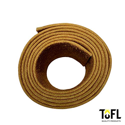 Genuine Top-Grain Leather Strap | 48 Inches Long | 2 Inches Wide | 1/16 Inch Thick (4-5 oz) | 1 Leather Strip for DIY Arts & Craft Projects, Clothing, Jewelry, Wrapping | Tan | 48" L x 2" W x 1/16" Thick | Smooth Grain & Suede Back | Trim, Wraps & Decorat