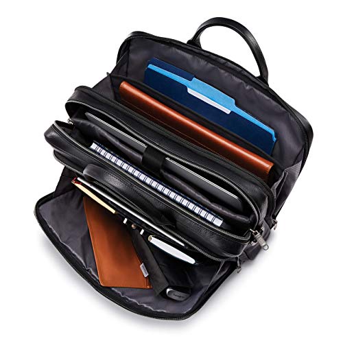 Samsonite Classic Leather Toploader Briefcase - color: Black