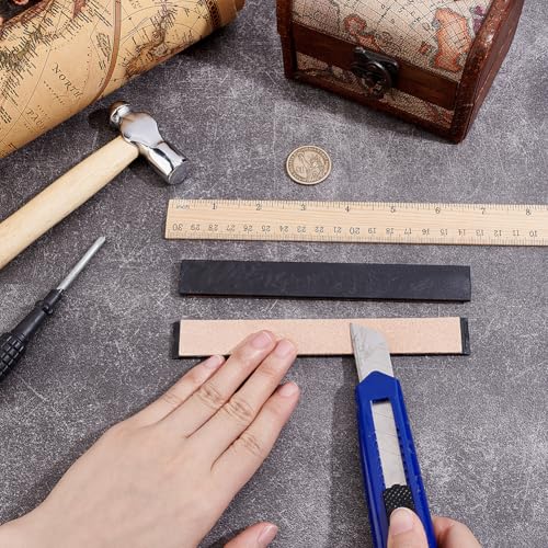 Rectangular Stropping Honing Strop Sharpener Cowhide Leather Strop Sharpening Stone Cowhide Leather Sharp Edges Strop Polishing Woodcarving Tools for Knife Sharpening Polish - color: Brown