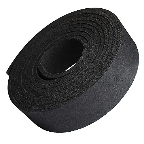 (TM) Genuine Leather Strap Leather Strip 1 Inch Wide and 72 Inches Long, Black - color: Black, size: 1inches_2yards