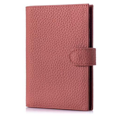 Karmiir RFID Passport Holder Travel Wallet for Women, Leather Passport Cover Wallet with Card Holders SIM Slots,Zippered Coins Pocket and Cash Slot Slim Compact Travel Wallet (Brick Red) - color: Brick Red