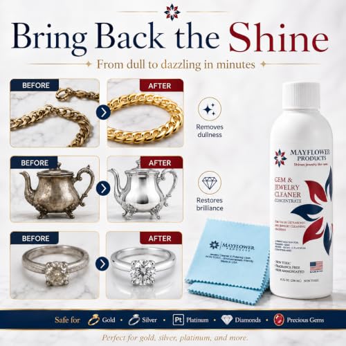 Mayflower Premium Jewelry Cleaning Cloth Made in USA. Sterling Silver Polishing Cloth for Gold Platinum & Diamonds. Removes Tarnish, Restores Shine. Reusable Non Toxic Professional Cleaner (Dark Blue) - color: Dark Blue