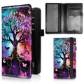 Check Book Cover for Personal Checkbook, Leather Business Checkbooks Plastic Insert Flap Card Holder Pen Hoop Holder with RFID Blocking Slim Wallet for Women Men, Butterfly Tree Sub - color: Butterfly Tree Sub