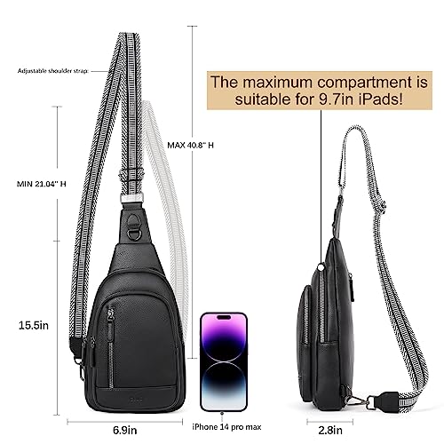 CLUCI Crossbody Bags for Women Men,Leather Sling Bag Cross Body Backpack for Woman Gifts for Women Birthday Unique - color: 0-2 Black