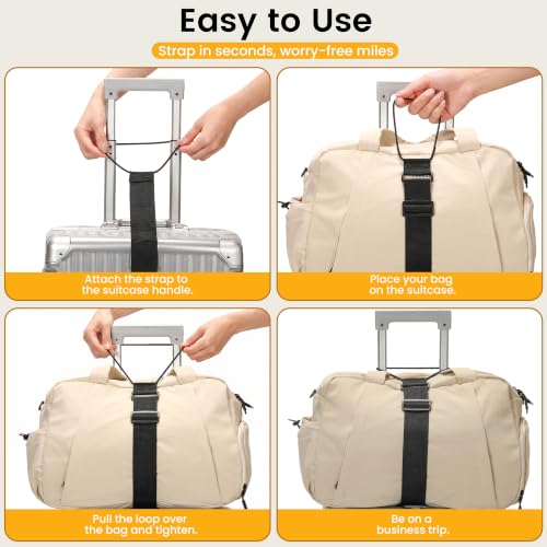 Black Adjustable Elastic Luggage Straps for Suitcase, Travel Bungee Straps | Multi-Purpose Compact Travel Accessory to Secure Extra Luggage Bags and Free Your Hands On Trips - color: Black