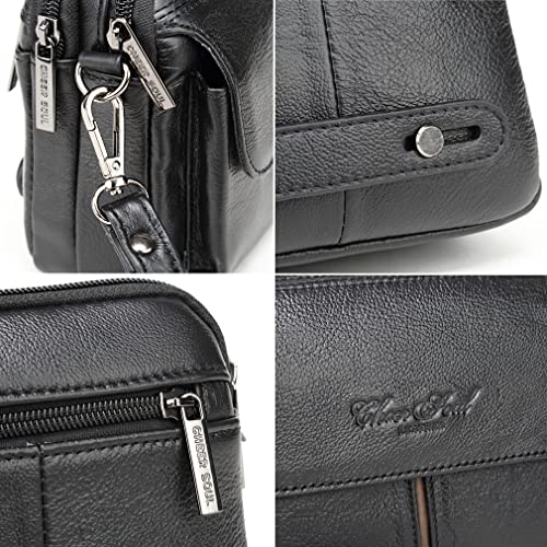 Leather Clutch Purse Wallet Men Wrist Bag - color: #04black