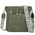 TANTOMI Crossbody Bags for Women Purses for Women Trendy Leather Shoulder Handbags Travel Purse with 6 Card Slots - color: Dark Green