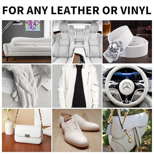 SHADAIWUYU 8.5oz Leather Recoloring Balm with 100ml Mink Oil,White Leather Repair kit for Furniture and Car Interior,Leather Couch Scratch Repair,Leather Dye Paint,Mink Oil for Leather - color: White, size: Leather Recoloring Balm+Mink Oil