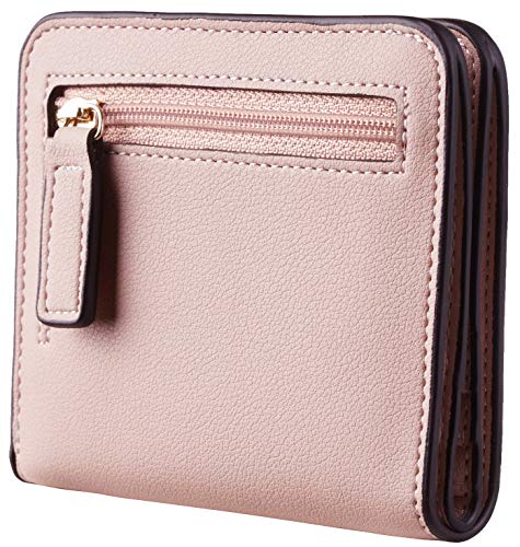 Toughergun Women’s Small Slim Leather Wallet with RFID Protection, Compact Bifold Mini Purse with Clear ID Window - color: 08 ReNapa Pink Champagne