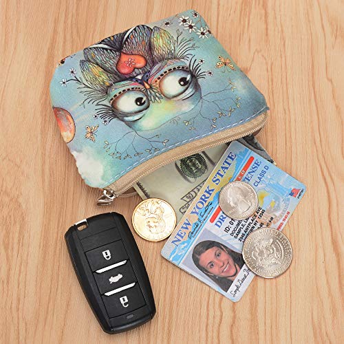 Women and Girls Cute Fashion Coin Purse Wallet Bag Change Pouch Key Holder - color: Balloon Owl