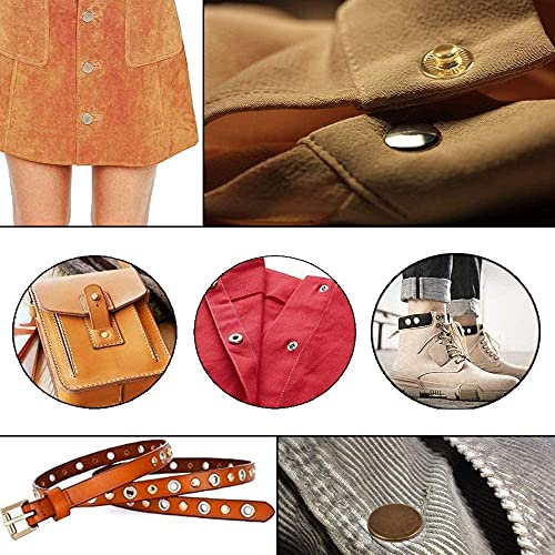 BetterJonny 24 Sets Heavy Duty Leather Snap Fasteners Kit, 20mm Metal Snap Buttons Press Studs Leather Rivets Snaps with 4 Setter Tools for Clothes Bracelet Jackets Jeans Antique Brass - color: Antique Brass, size: 20mm