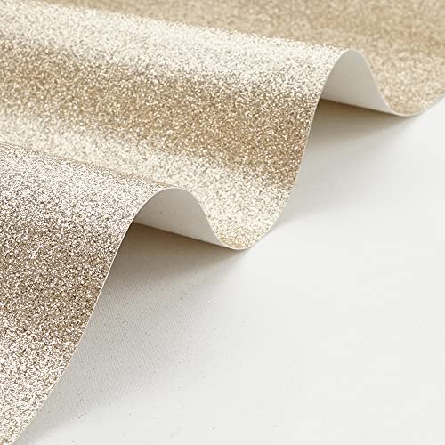 Champagne 11.8X 53 Inch (30 x 135 cm) Sparkly Superfine Glitter Leather Rolls Shiny Faux Fabric Canvas Perfect for Craft DIY Handmade Projects Patchwork Bow Earring Craft Key Chain - color: Champagne