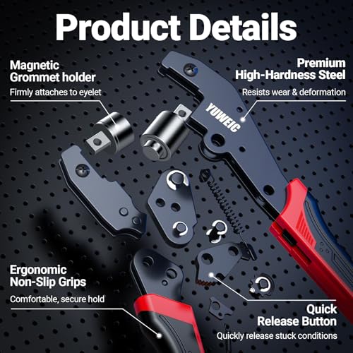 Grommet Tool Kit 1/2" 1/4" 3/8" Multi-Size Hole Punch with Case, 360 Pcs Eyelet Set and Grommets Kit | Punch Self-Locking Eyelet Plier for Tarps, Canvas, Tents, Leather, Vinyl and Fabric Rings - size: 1/2" 1/4" 3/8"