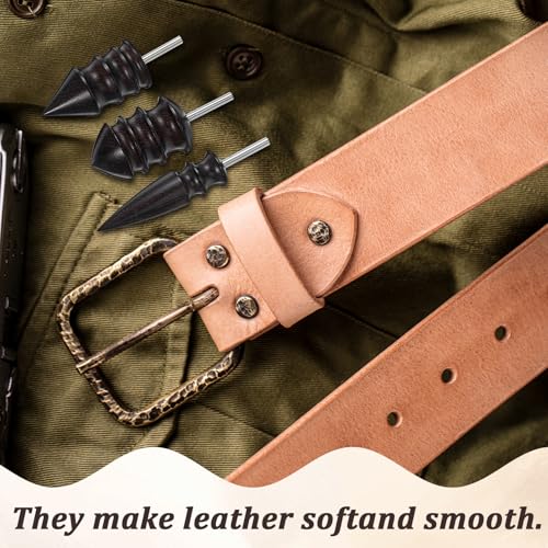 3Pcs Leather Burnishing Tip,3 Style Leather Burnisher Bit for Rotary Tool