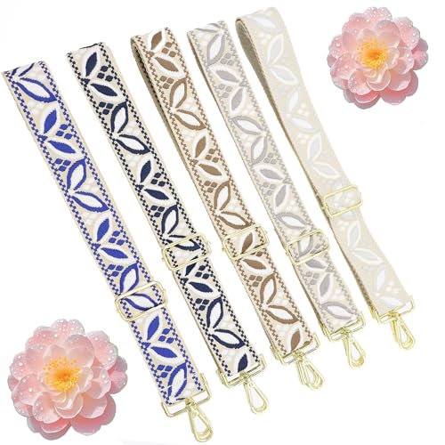 1.5" Wide Purse Strap Adjustable Replacement Gold Hardware Long Crossbody Bag Strap for Thick Shoulder Bags Canvas Handbags Straps - color: Gold hardware-311