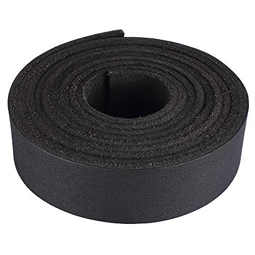 (TM) Genuine Leather Strap Leather Strip 1 Inch Wide and 72 Inches Long, Black - color: Black, size: 1inches_2yards