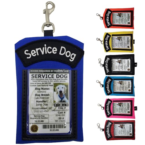 ActiveDogs Service Dog ID Card Pouch, Clip-On Badge Holder, Royal Blue - color: Royal Blue
