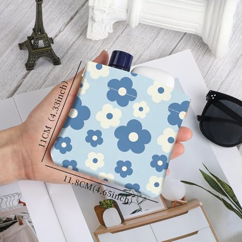 2Pcs PU Leather Small Squeeze Coin Purse Pouch Mini coin Bag Unique And Cute Wallet Cosmetic Bags Change Bag For Women Girls Men （Blue and Pink Flowers - color: Blue and Pink Flowers