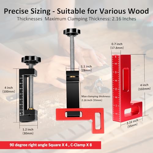 ArtyMaster Corner Clamp for Woodworking, 90 Degree Corner Clamp, Right Angle Clamp Woodworking Tools, Aluminum Positioning Squares for Picture Frames, Cabinets, Drawers - style: 4 Packs