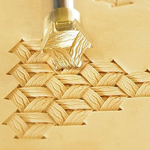 DandS ltd Leather Stamp Tool, Basket Weave, Professional Steel Craft Tool for Leatherworking, Embossing, Carving & Stamping Leather Projects, Belts Wallets & DIY Projects Compatible with Mallet #523 - color: Basket Weave 0.47" x 0.47"