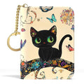 Credit Card Holder for Women, Small RFID Wallet Slim Leather Card Case - color: B-Cute Cat02, size: Keychain