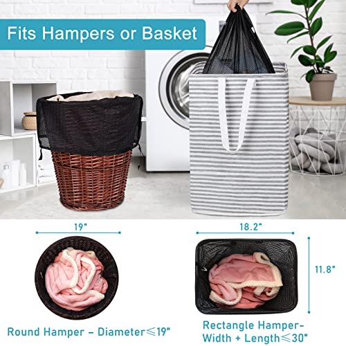 Polecasa 2 Pack Heavy Duty Diamond Mesh Laundry Bag, 30x36", Black | Extra Large Laundry Hamper Bag, Holds 3-4 Loads, Tear Resistant Mesh, Breathable Design, Drawstring Closure - color: Black, size: 30"x36"| 2 Pack