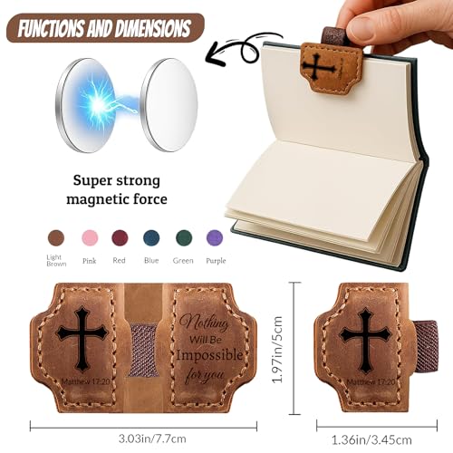 Personalized Leather Bookmark with Pen Holder - Magnetic Bible Verse Design, Christian Book Lovers Reading Accessory, for Book Lovers Men Women (Green, Proverbs 31:25) - color: Green, size: Proverbs 31:25