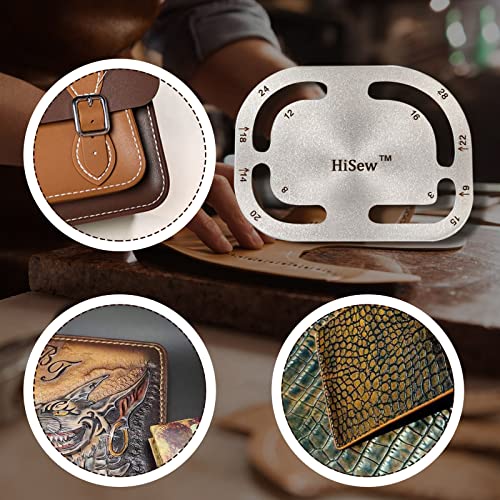 Leather Round Corner Template Ruler, Corner Radius Guide | Create smooth, consistent leather corners with a stainless steel template ruler featuring 12 common radius sizes. - size: Round Corner Template