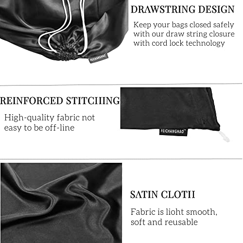 12 Pack Dust Bags for Handbags Storage Silk Cloth Bag With Drawstring Travel Storage Pouch for Handbag Purse Shoes Boots - color: 2 PCS Black, size: 23.6 × 19.6 inches