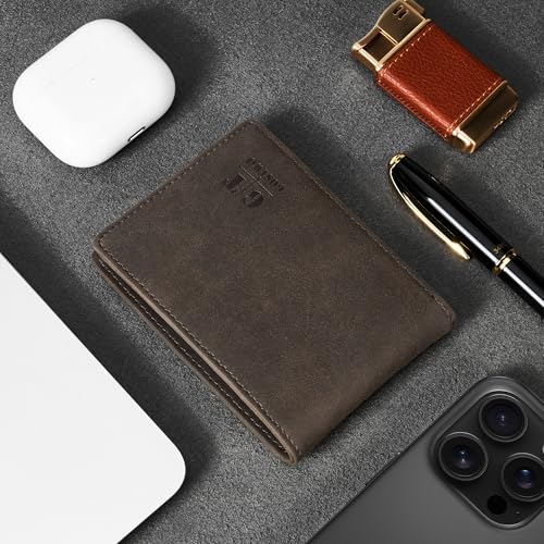 Gostwo RFID Blocking Bifold Wallet for Teen Boys & Men, Credit Card Holder - color: Coffee