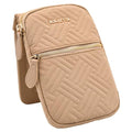 Magnetic Hip Pouch - RFID Blocking Pouch and Key Fob Protector - Zippered Pocket, Magnetic Snaplock Attachment - Lightweight Travel Wallet, Hip Bag for Concerts and Errands - Sandstone Quilt - color: Sandstone