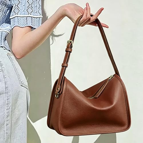 2 Pack Upgraded Leather Shoulder Strap for Longchamp S/M Bag, 4 Buckles Leather Bag Strap Conversion Kit for Women Crossbody Bags（Brown Black）