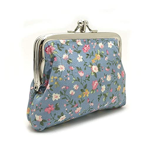 Cute Floral Buckle Coin Purses Vintage Pouch Kiss-lock Change Purse Wallets… - color: 08
