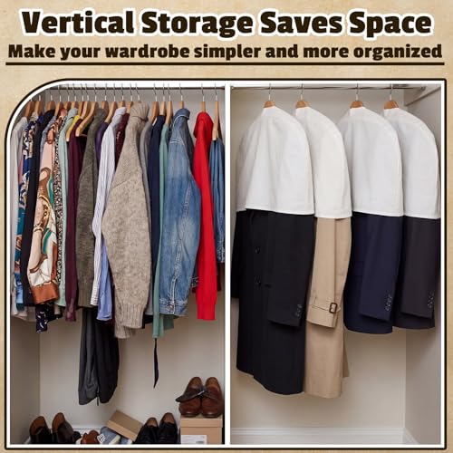 Tranqun 3 Pack 100% Cotton Shoulder Covers for Hanging Clothes Breathable