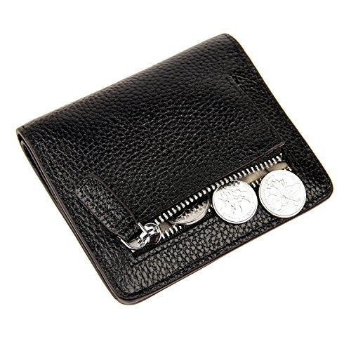 Small Leather Wallet for Women, Ladies Credit Card Holder RFID Blocking Women's Mini Bifold Pocket Purse - color: Black Rfid Blocking